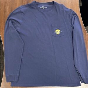 Vineyard Vines Mens L/S T-Shirt Medium Every Dog Should Be This Good Blue M